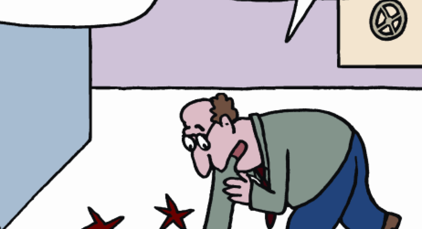 Cartoon: waarschuwing achteraf